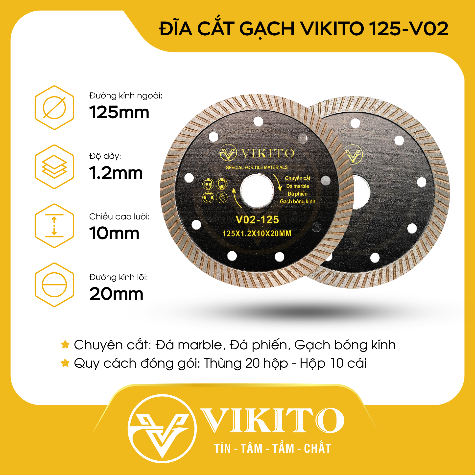 Đĩa cắt gạch VIKITO 125-V02